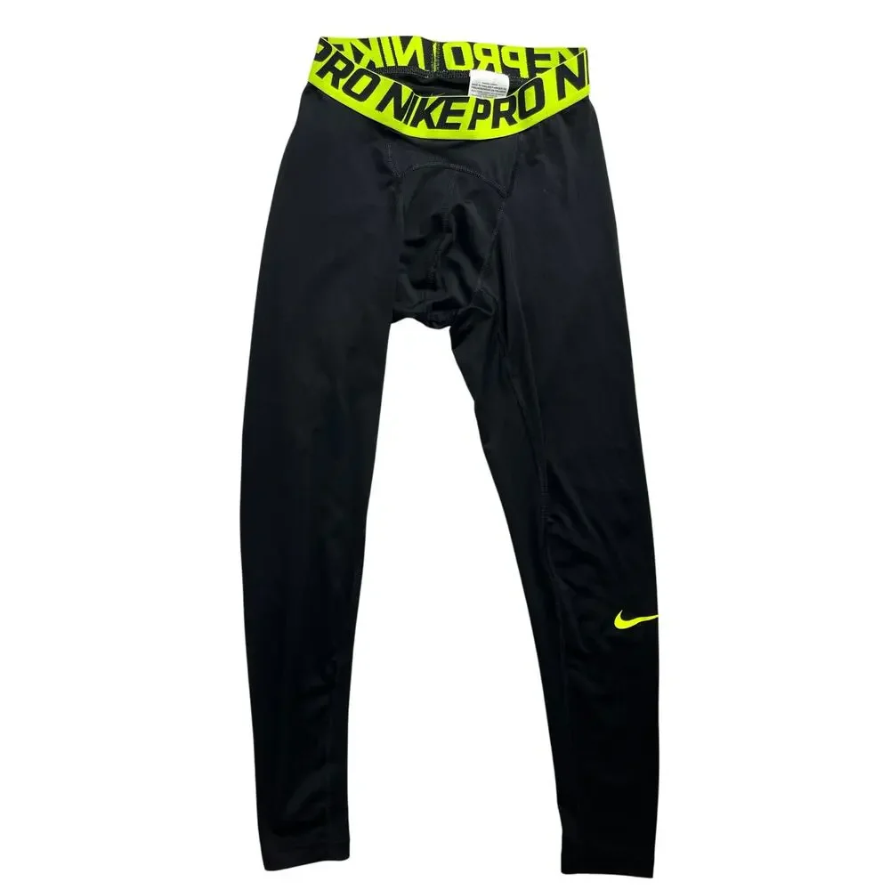 4-90 NIKE PRO Men's Athletic Leggings Base Layer Black Medium